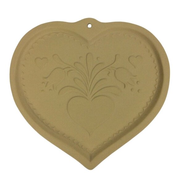 Brown Bag Cookie Art Molds Set Of 2 Teddy Bear & Heart Embossed Designs 1986 - Picture 2 of 5